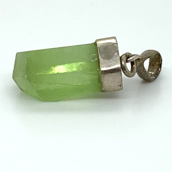 Peridot Crystal 11.00ct Solid 925 Sterling Silver Pendant - Picture 6 of 7